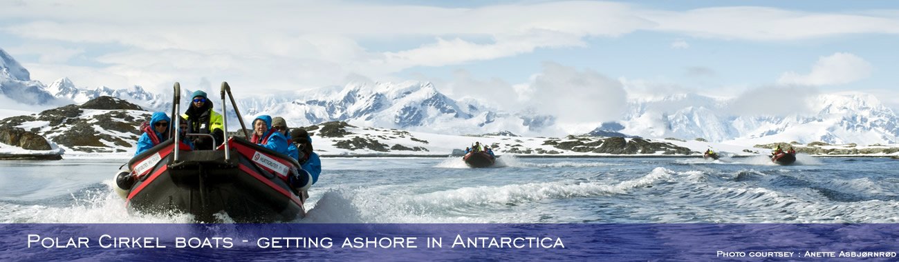 Polar Cirkel boats - getting ashore in Antarctica